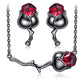 Obsidian Rose Swarovski Jewellery Set