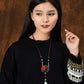 Red And Obsidian Rose Necklace