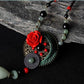 Red And Obsidian Rose Necklace
