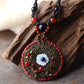 Crimson Gold Flower Necklace