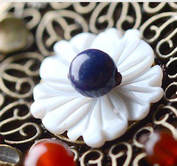 Crimson Gold Flower Necklace