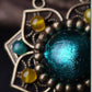 Forest Green And Yellow Flower Necklace