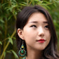 Circular Jade And Lime Earrings