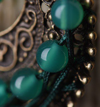 Circular Jade And Lime Earrings