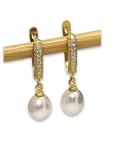 U-Shaped Carved Gold Earrings