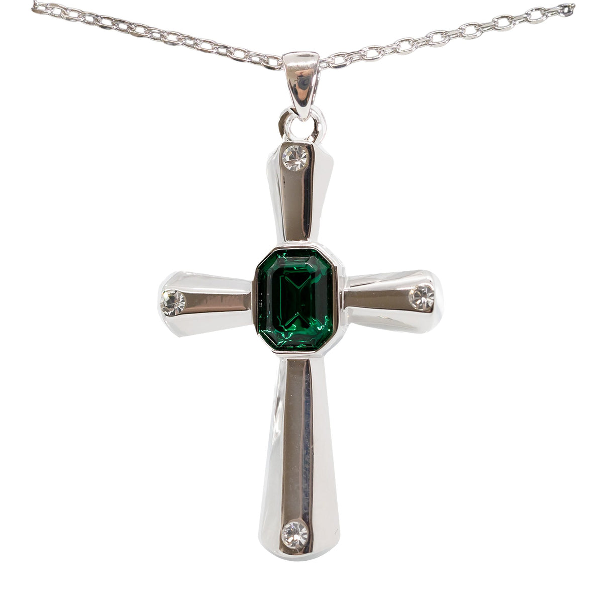 Onyx Cross Swarovski Necklace.