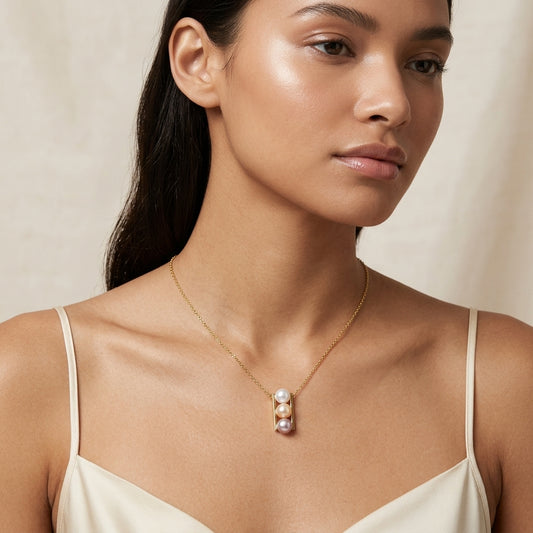 Cradle Trio Gold Necklace