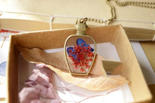 Peony and Butterfly Charm