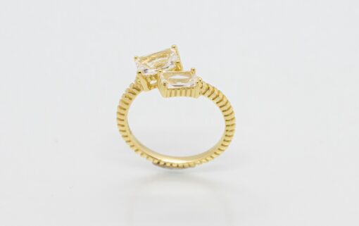 Crystal Yellow Gold Ring