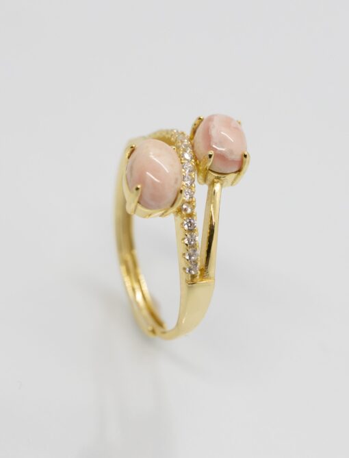 Swirling Cherry Blossom Yellow Gold Ring