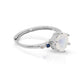 Silver Moon Stone Ring